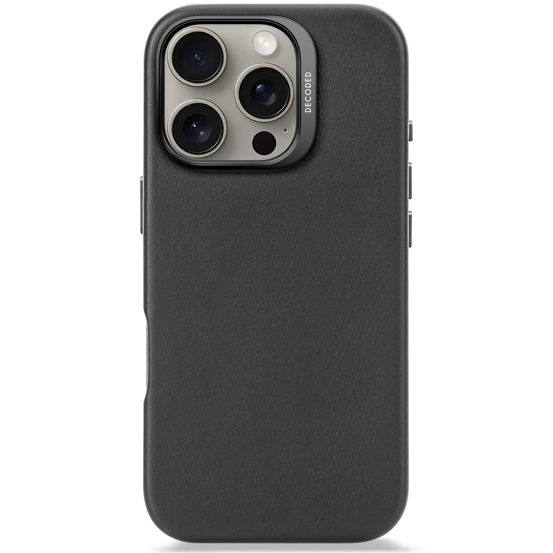 DECODED Leather Backcover w/MagSafe for iPhone 16 Pro - Black