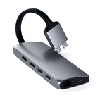 Satechi USB-C Aluminum MultiPort Dual 4K HDMI Adapter Space Grey