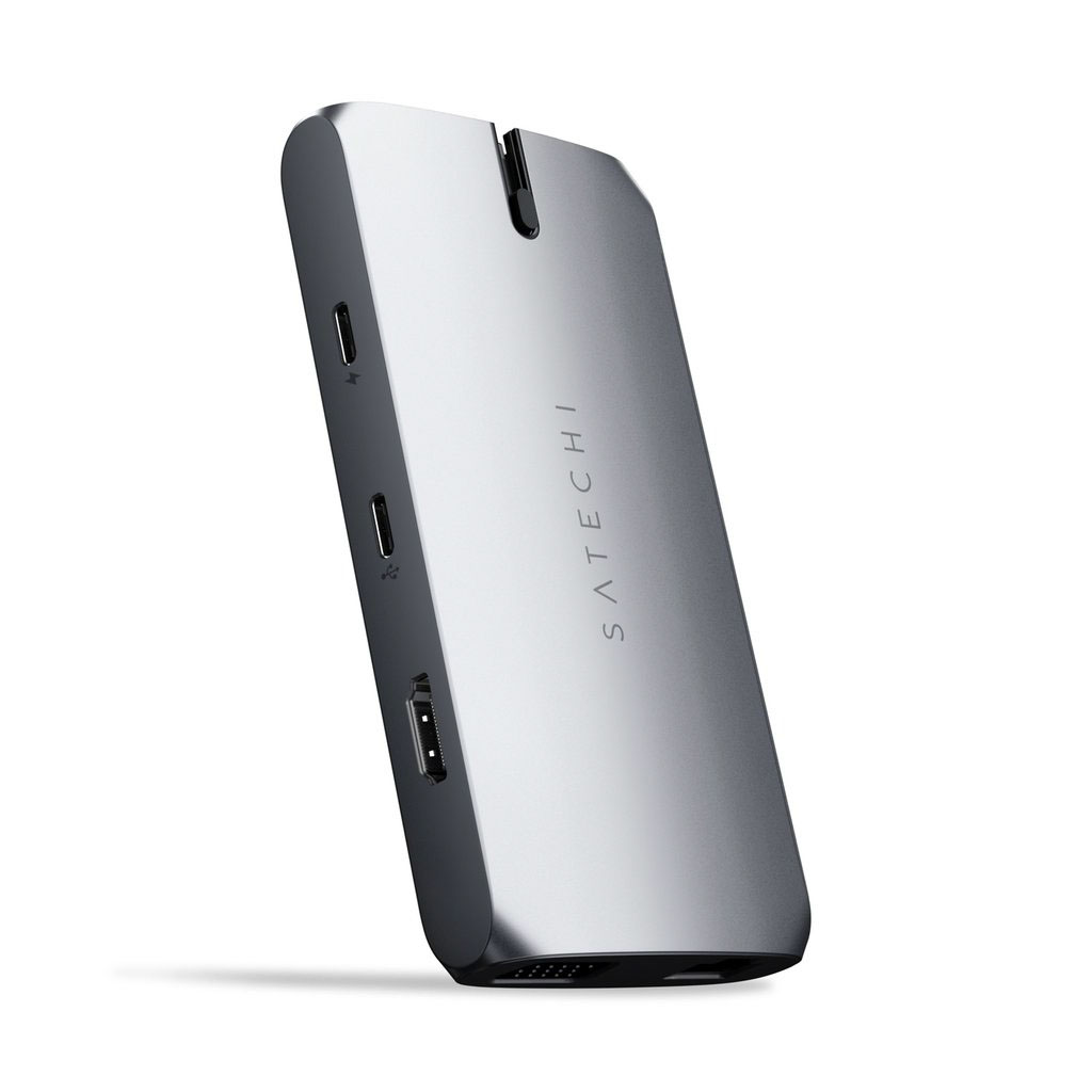 Satechi USB-C On-the-Go Aluminum MultiPort + Ethernet Adapter Space Grey