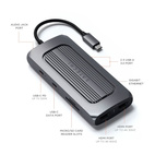 Satechi USB-C Aluminum MultiPort MX Dual 4K HDMI /Ethernet Adapter Space Grey