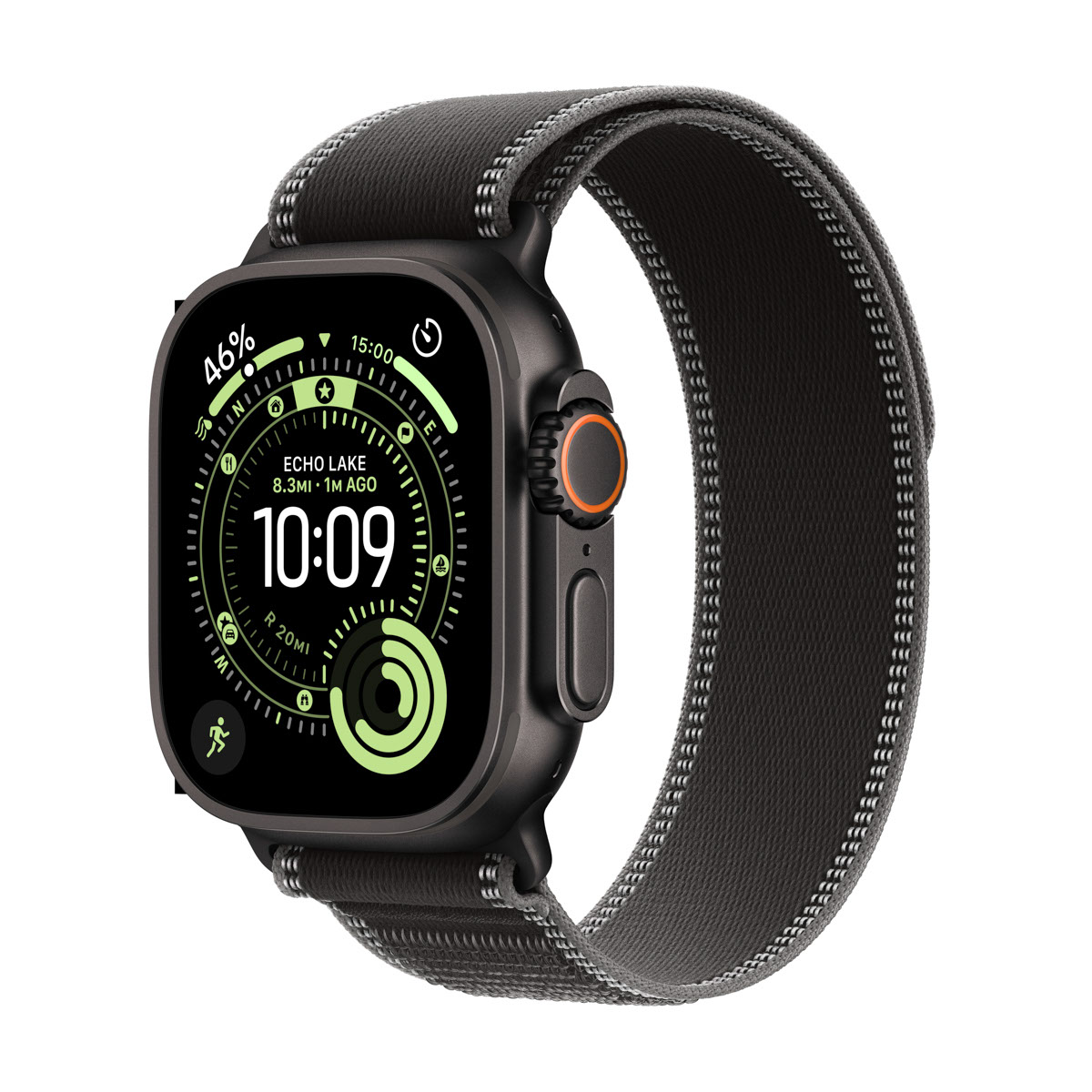 Apple Watch Ultra 3 GPS + Cellular 49mm Black Titanium - Black/Charcoal Trail Loop - Small/Medium