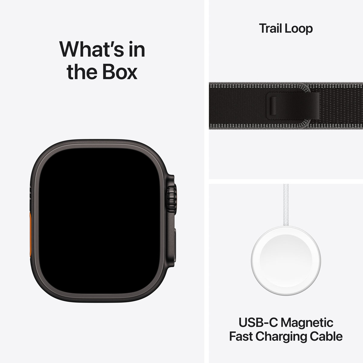Apple Watch Ultra 3 GPS + Cellular 49mm Black Titanium - Black/Charcoal Trail Loop - Small/Medium