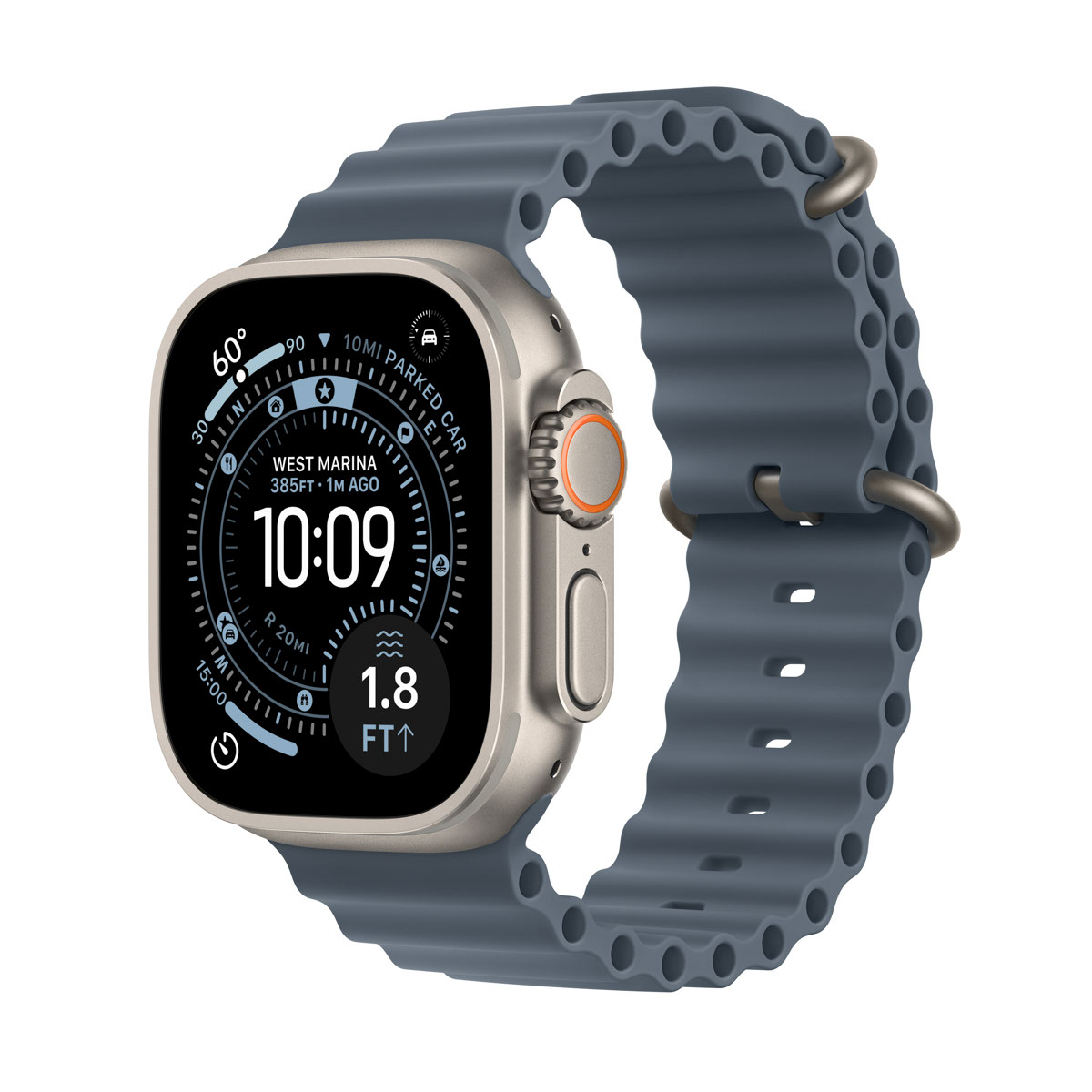 Apple Watch Ultra 3 GPS + Cellular 49mm Natural Titanium - Anchor Blue Ocean Band