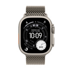 Apple Watch Ultra 3 GPS + Cellular 49mm Natural Titanium - Natural Titanium Milanese Loop - Large