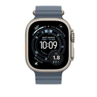 Apple Watch 49mm Ocean Band Anchor Blue Extension - Natural Titanium