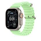 Apple Watch 49mm Ocean Band Neon Green Extension - Natural Titanium