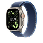 Apple Watch 49mm Trail Loop Blue/Bright Blue - S/M - Natural Titanium