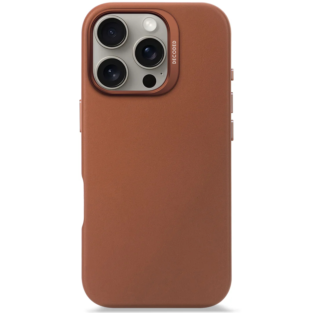 DECODED Leather Backcover w/MagSafe for iPhone 16 Pro - Tan