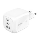 Belkin BOOSTCHARGE Pro USB-C/A 70W GaN 3-port Charger + UK/EU Travel kit White