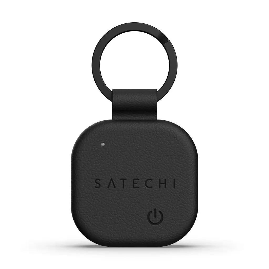 Satechi FindAll Vegan Leather Keychain w/ Apple Find My + Wireless Charging - Black