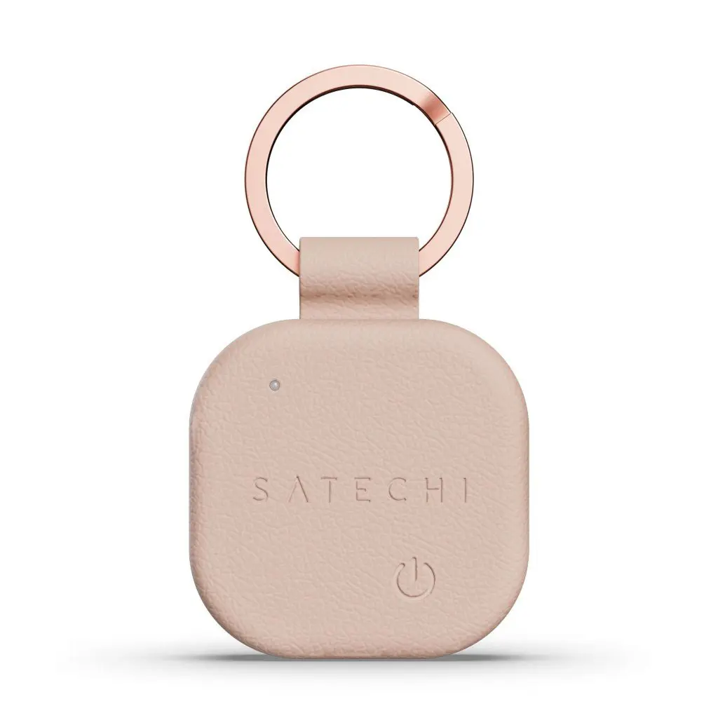 Satechi FindAll Vegan Leather Keychain w/ Apple Find My + Wireless Charging - Desert Rose
