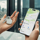 Satechi FindAll Vegan Leather Keychain w/ Apple Find My + Wireless Charging - Sand