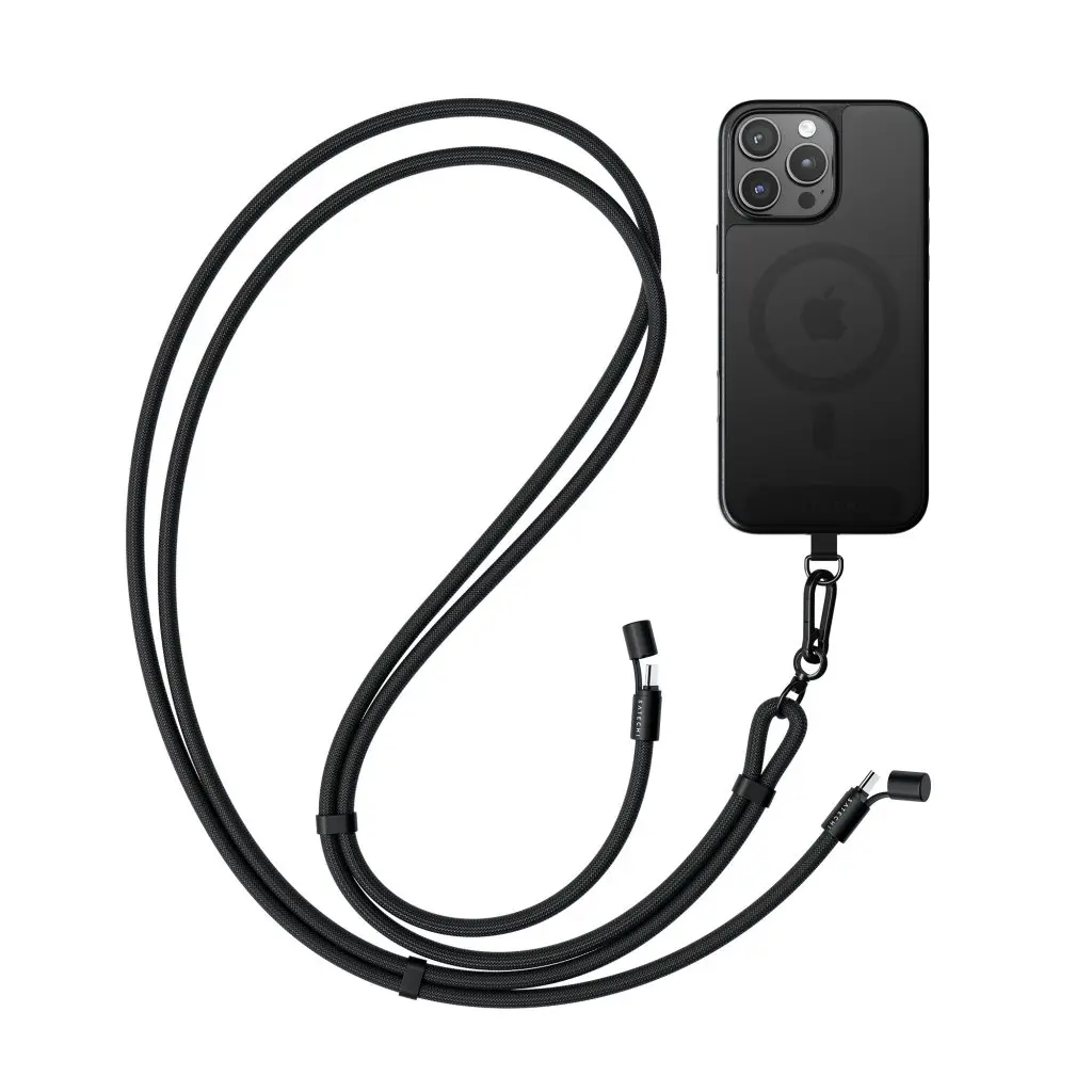 Satechi OntheGo Crossbody Lanyard Strap w/ charging cable - Black