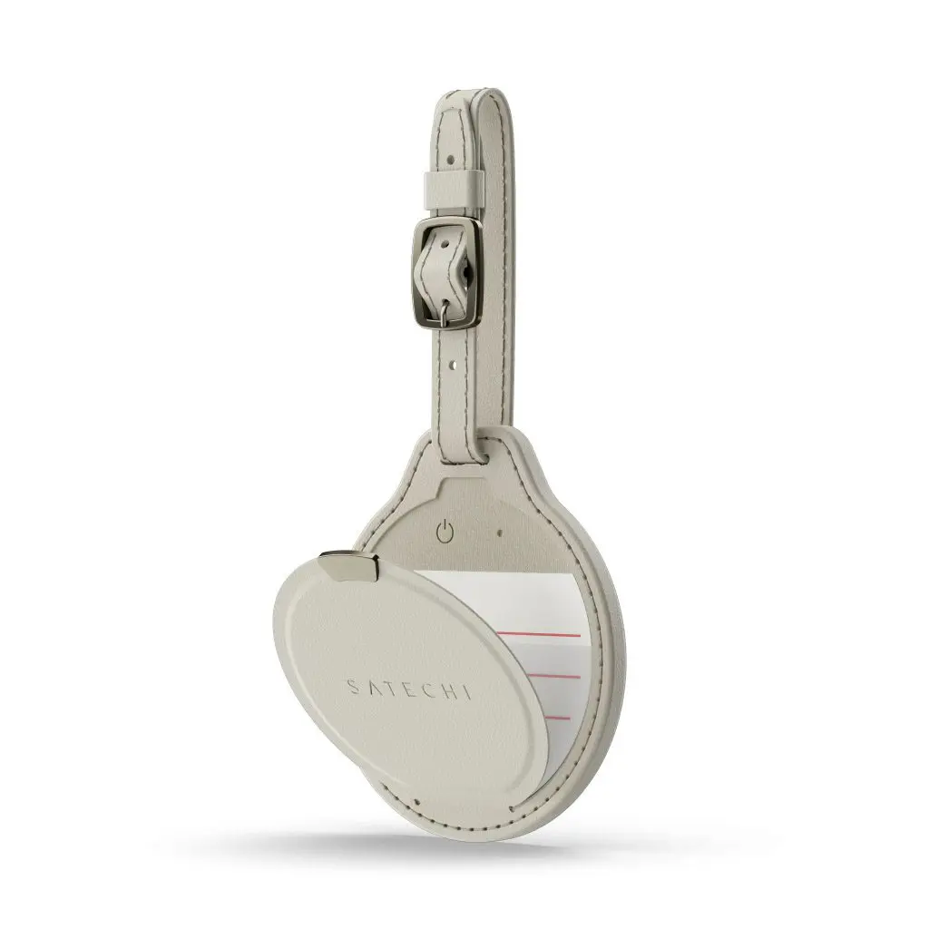 Satechi FindAll Vegan Luggage Tag w/ Apple Find My + Wireless Charging - Sand