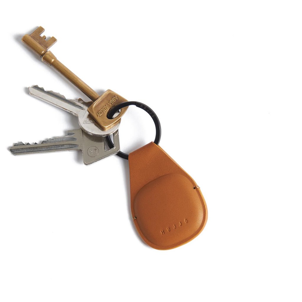 Mujjo Canopy AirTag Keychain - Leather Tan