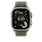 Apple Watch 49mm Trail Loop Green/Neon- M/L - Natural Titanium