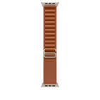 Apple Watch 49mm Alpine Loop Terra Cotta - Large - Natural Titanium