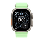 Apple Watch 49mm Ocean Band Neon Green Extension - Natural Titanium
