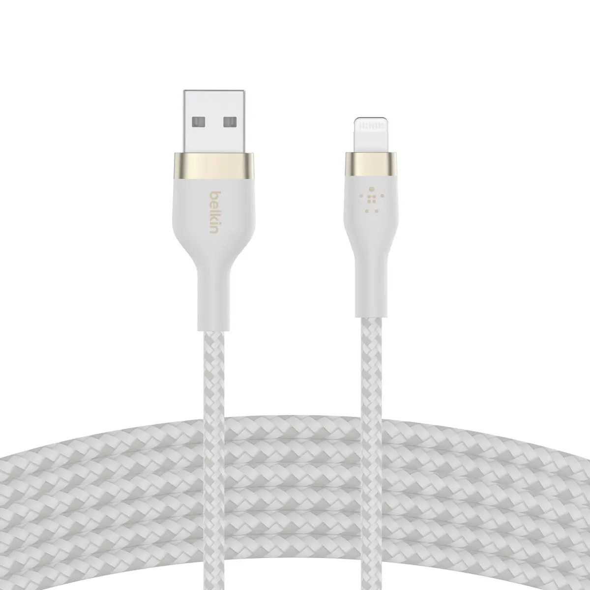 Belkin BOOSTCHARGE Pro Flex USB-A Lightning Cable 3.0m Braided White