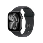 Apple Watch Series 11 GPS + Cellular 42mm Jet Black Aluminium - Black Sport Band - Medium/Large