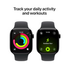 Apple Watch Series 11 GPS + Cellular 42mm Jet Black Aluminium - Black Sport Band - Medium/Large