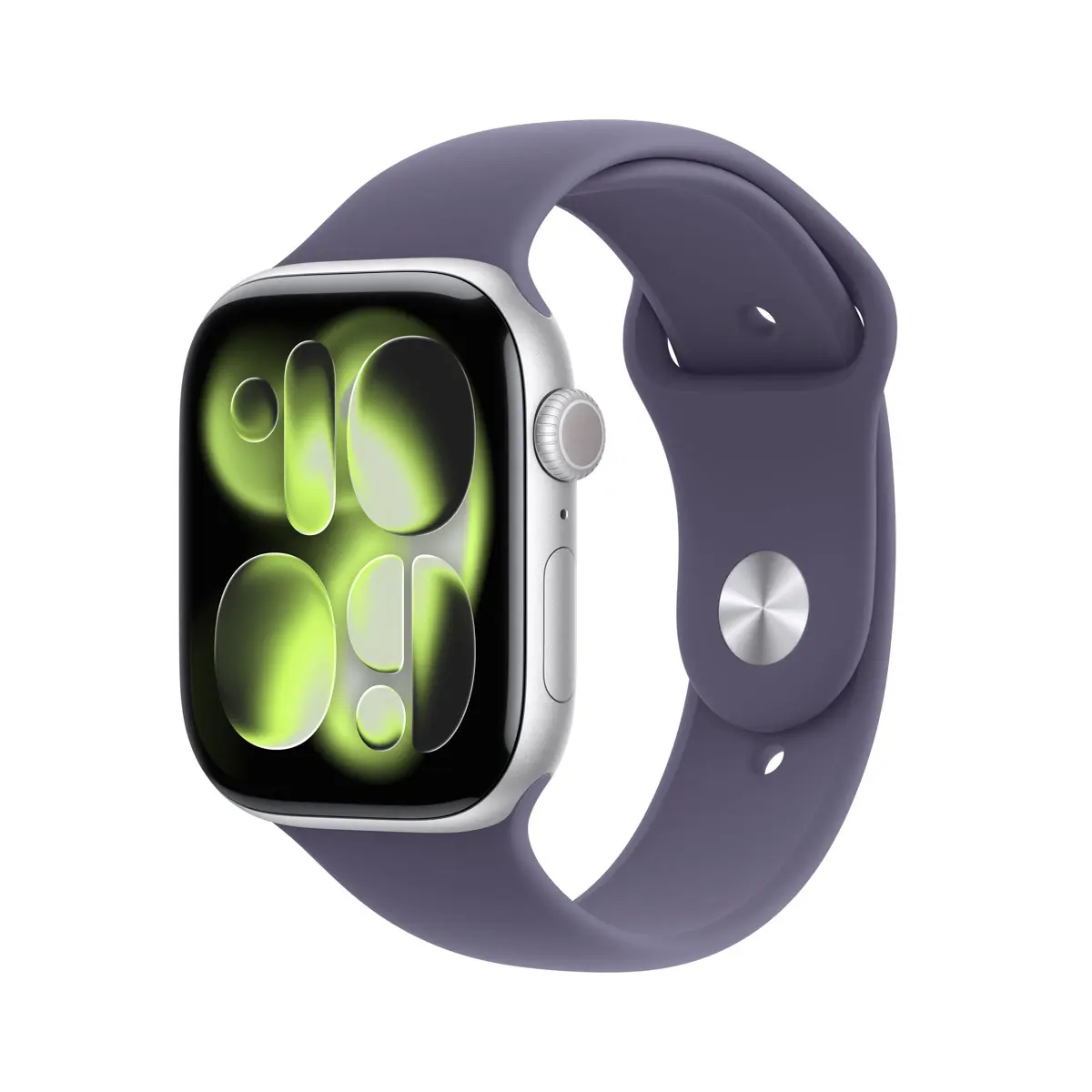 Apple Watch Series 11 GPS 46mm Silver Aluminium - Purple Fog Sport Band - Small/Medium