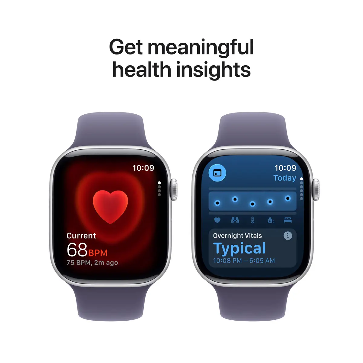 Apple Watch Series 11 GPS 46mm Silver Aluminium - Purple Fog Sport Band - Small/Medium