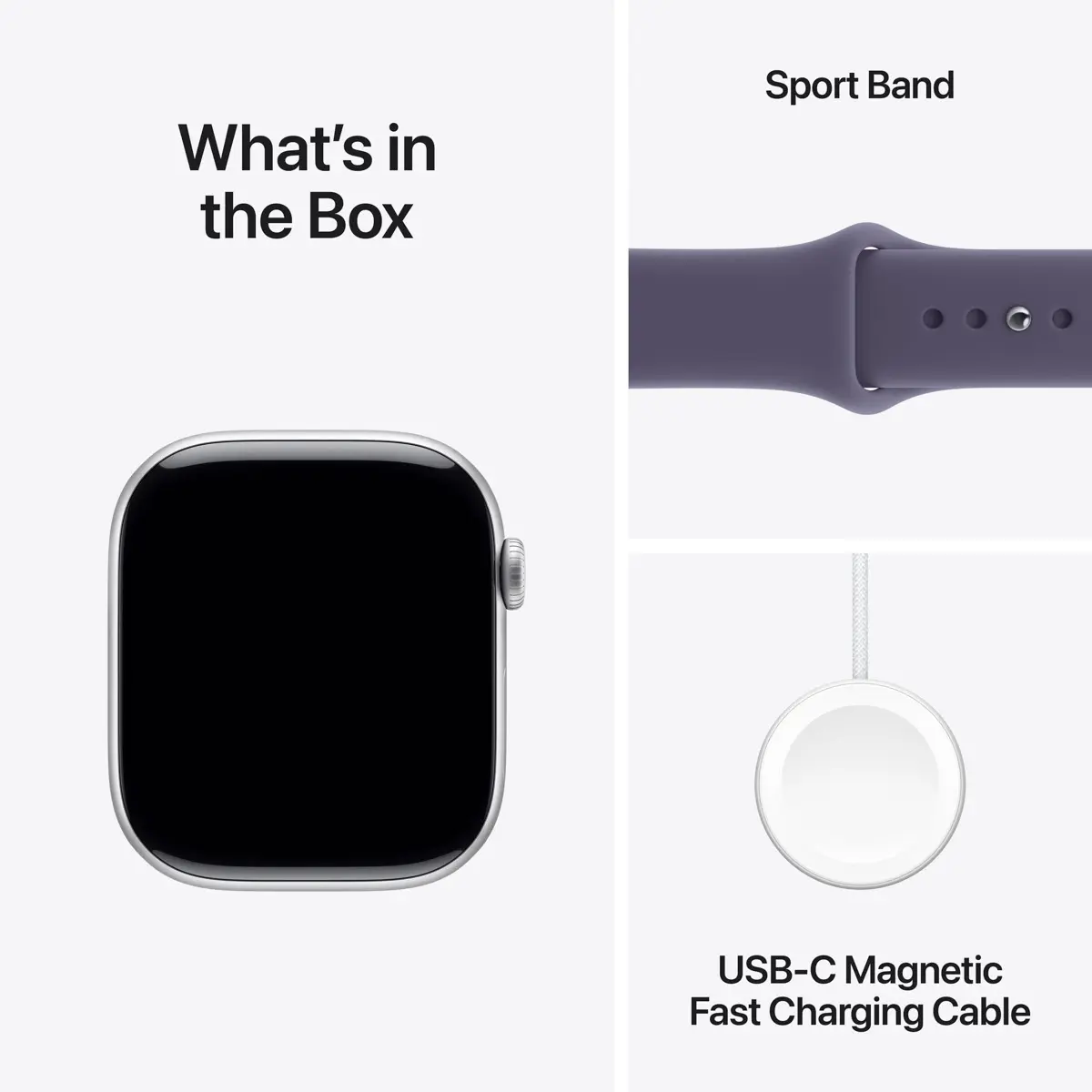Apple Watch Series 11 GPS 46mm Silver Aluminium - Purple Fog Sport Band - Small/Medium