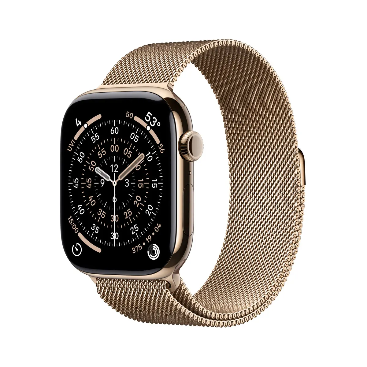 Apple Watch Series 11 GPS + Cellular 46mm Gold Titanium - Gold Milanese Loop - Small/Medium