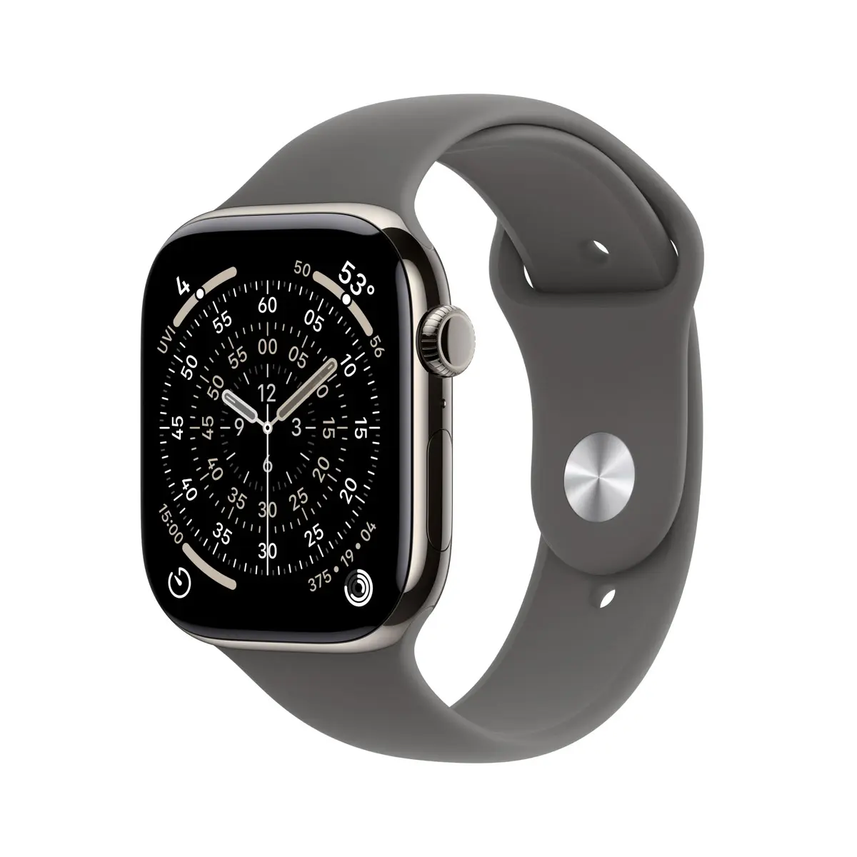 Apple Watch Series 11 GPS + Cellular 46mm Natural Titanium - Stone Grey Sport Band - Medium/Large