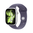 Apple Watch Series 11 GPS + Cellular 46mm Silver Aluminium - Purple Fog Sport Band - Small/Medium