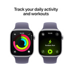 Apple Watch Series 11 GPS + Cellular 46mm Silver Aluminium - Purple Fog Sport Band - Small/Medium