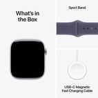 Apple Watch Series 11 GPS + Cellular 46mm Silver Aluminium - Purple Fog Sport Band - Small/Medium