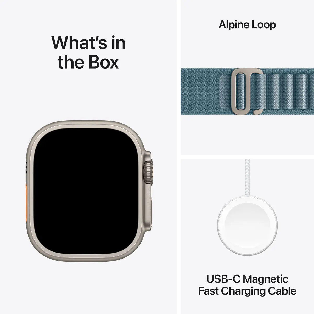 Apple Watch Ultra 3 GPS + Cellular 49mm Natural Titanium - Light Blue Alpine Loop - Large