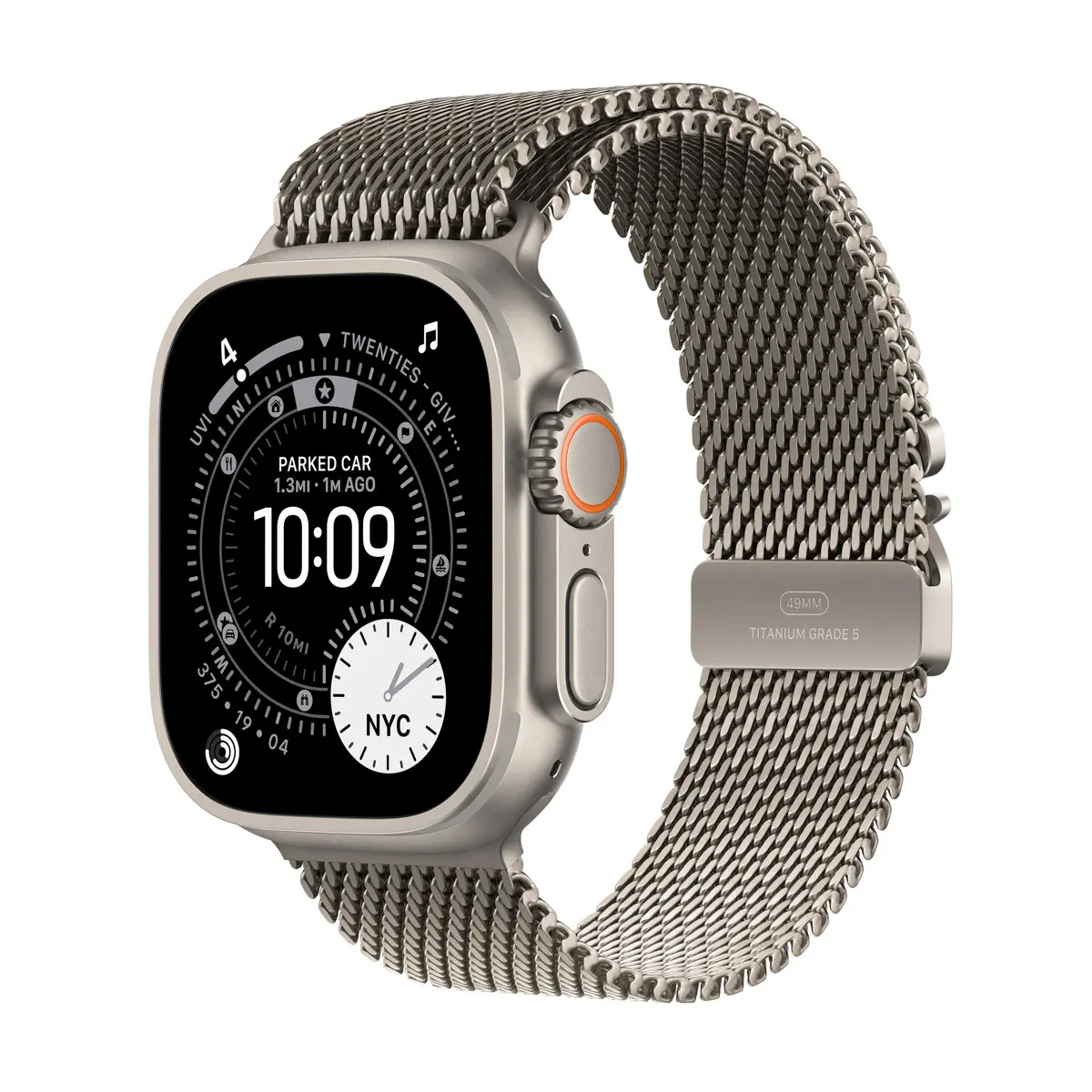 Apple Watch Ultra 3 GPS + Cellular 49mm Natural Titanium - Natural Titanium Milanese Loop - Small