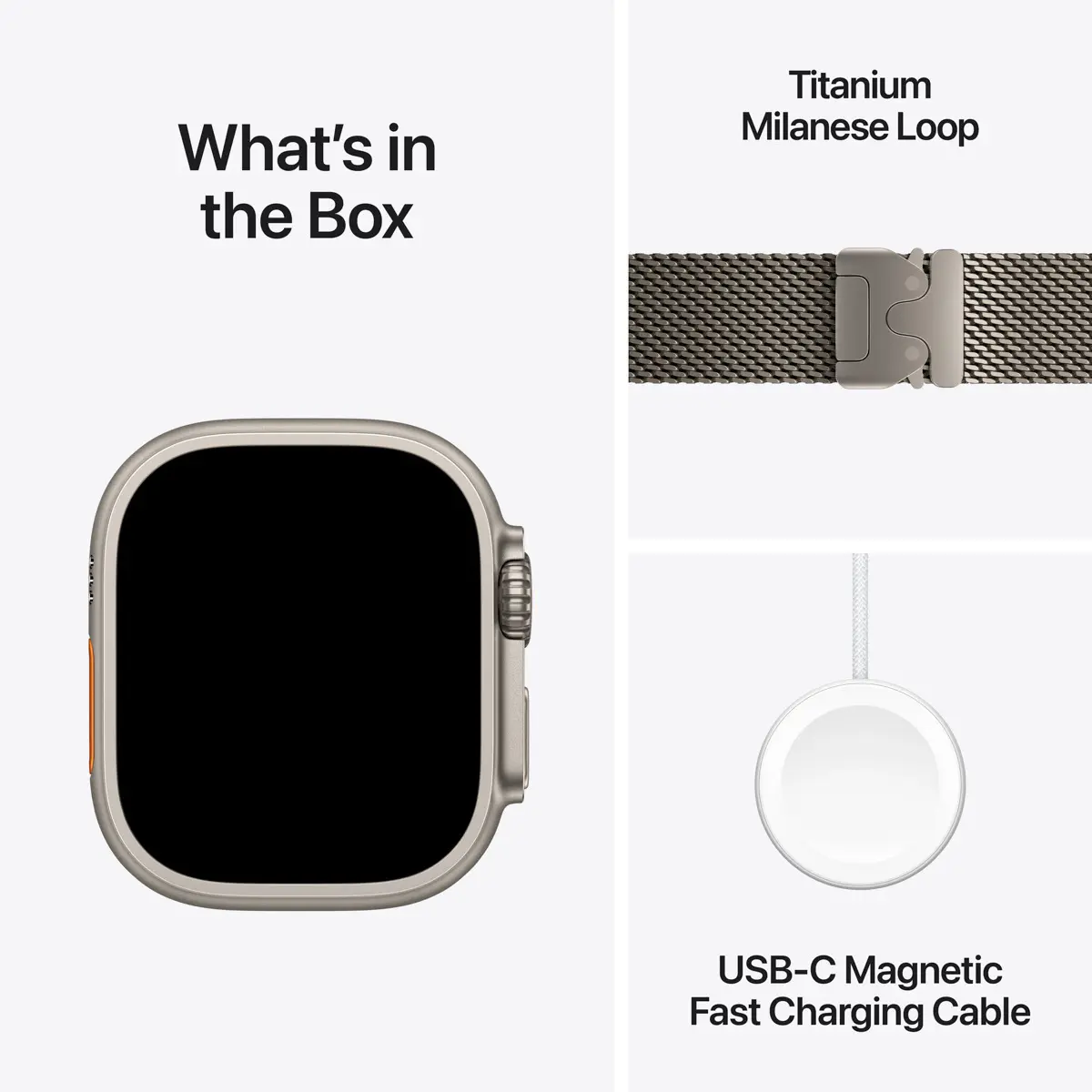 Apple Watch Ultra 3 GPS + Cellular 49mm Natural Titanium - Natural Titanium Milanese Loop - Small
