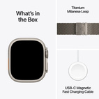 Apple Watch Ultra 3 GPS + Cellular 49mm Natural Titanium - Natural Titanium Milanese Loop - Small