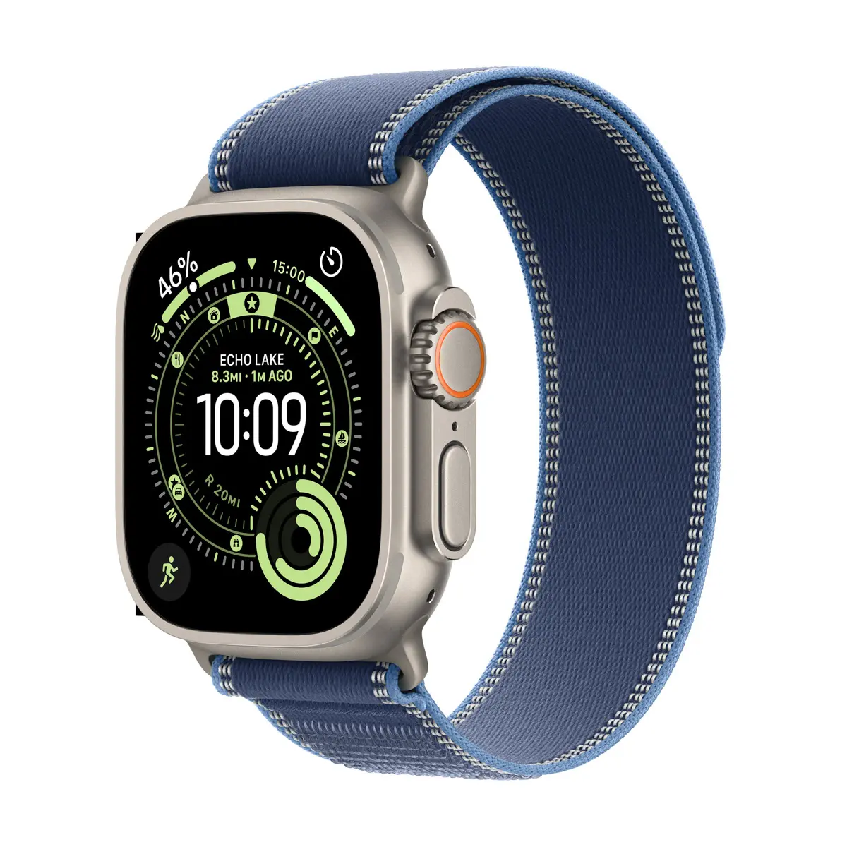 Apple Watch Ultra 3 GPS + Cellular 49mm Natural Titanium - Blue/Bright Blue Trail Loop - Small/Medium