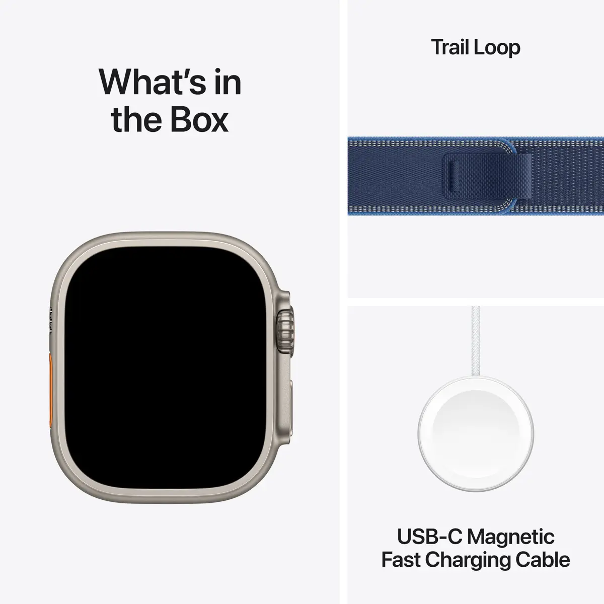 Apple Watch Ultra 3 GPS + Cellular 49mm Natural Titanium - Blue/Bright Blue Trail Loop - Small/Medium