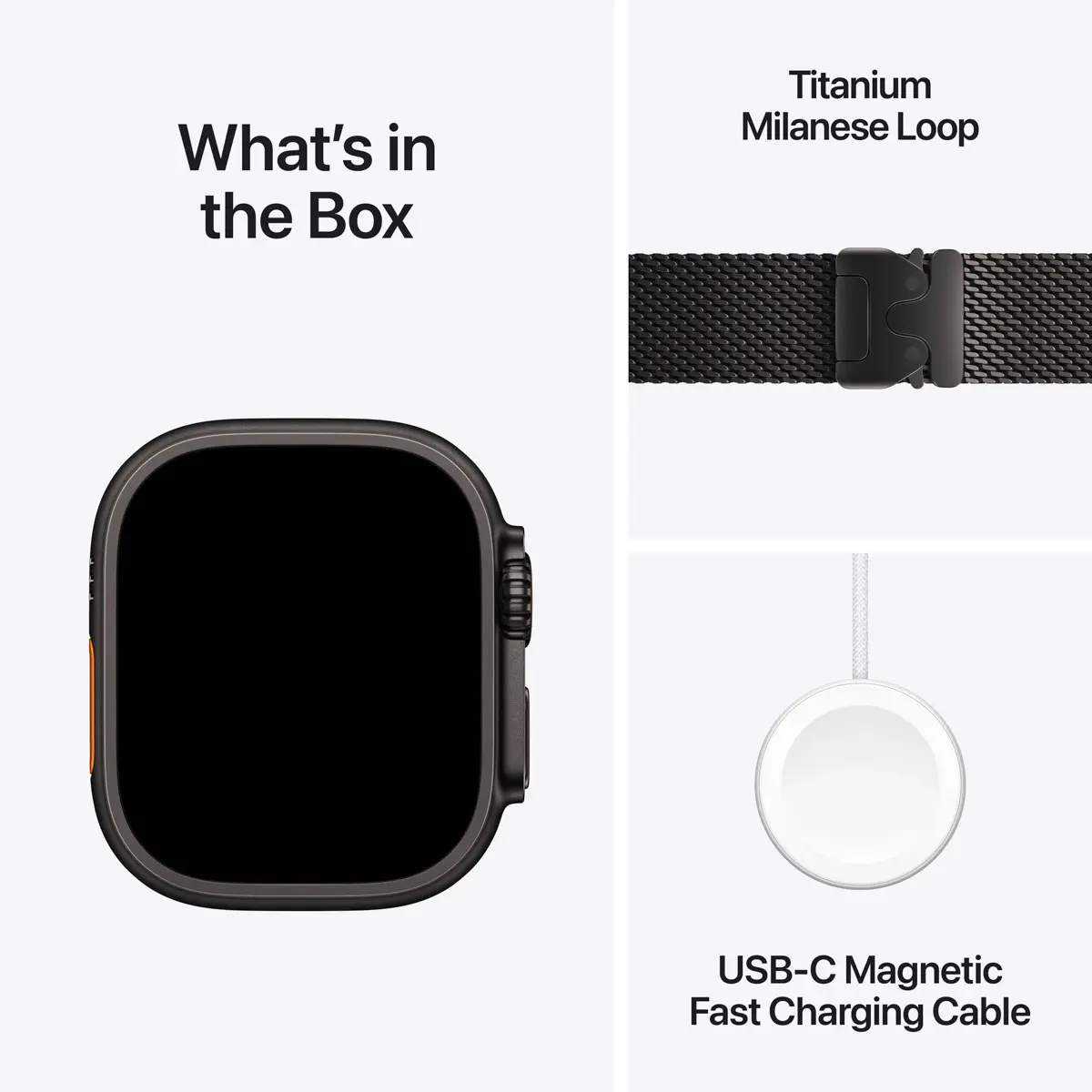Apple Watch Ultra 3 GPS + Cellular 49mm Black Titanium - Black Titanium Milanese Loop - Medium