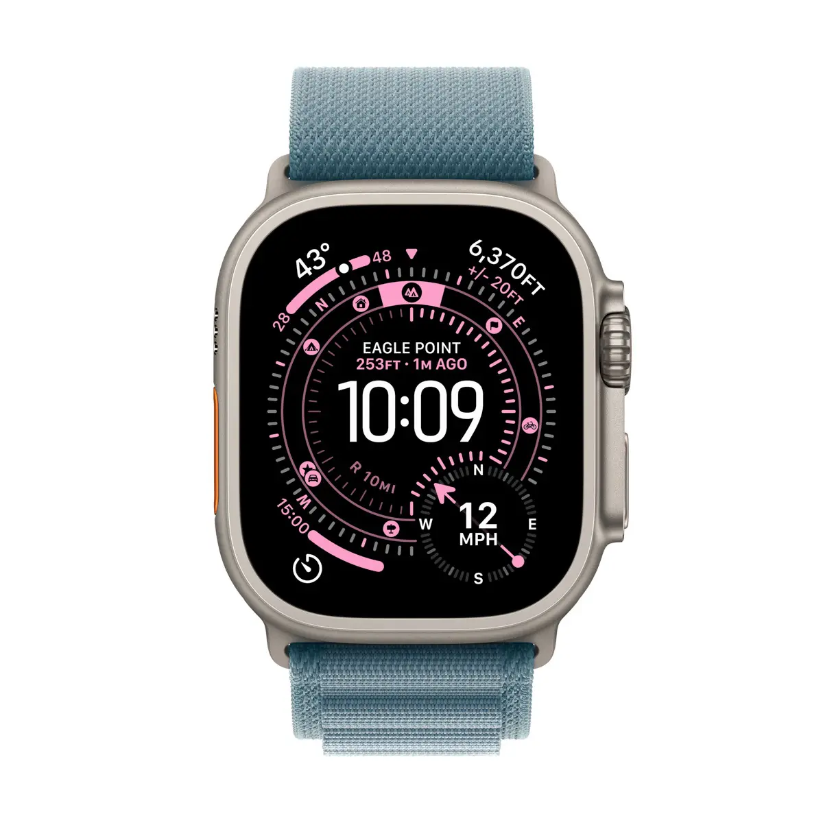 Apple Watch Ultra 3 GPS + Cellular 49mm Natural Titanium - Light Blue Alpine Loop - Large