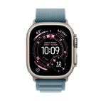 Apple Watch Ultra 3 GPS + Cellular 49mm Natural Titanium - Light Blue Alpine Loop - Large