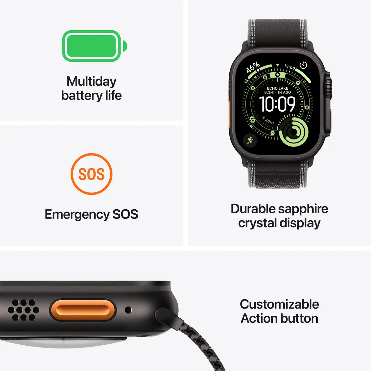 Apple Watch Ultra 3 GPS + Cellular 49mm Natural Titanium - Light Blue Alpine Loop - Large