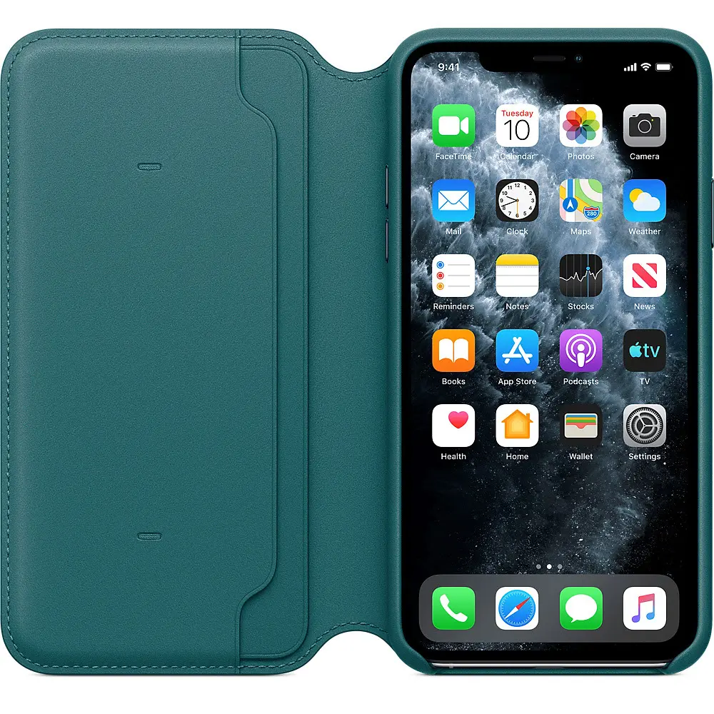Apple iPhone 11 Pro Max Leather Folio Peacock