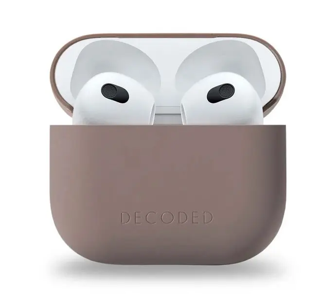 DECODED Silicon Aircase Lite for AirPods (3Gen) - Dark Taupe