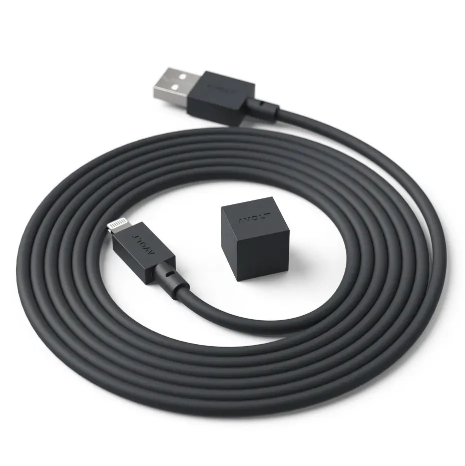 Avolt Cable1 USB-A Lightning Cable 1.8m Stockholm Black