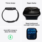 Apple Watch Series 10 GPS + Cellular 46mm Slate Titanium - Black Sport Band - Small/Medium