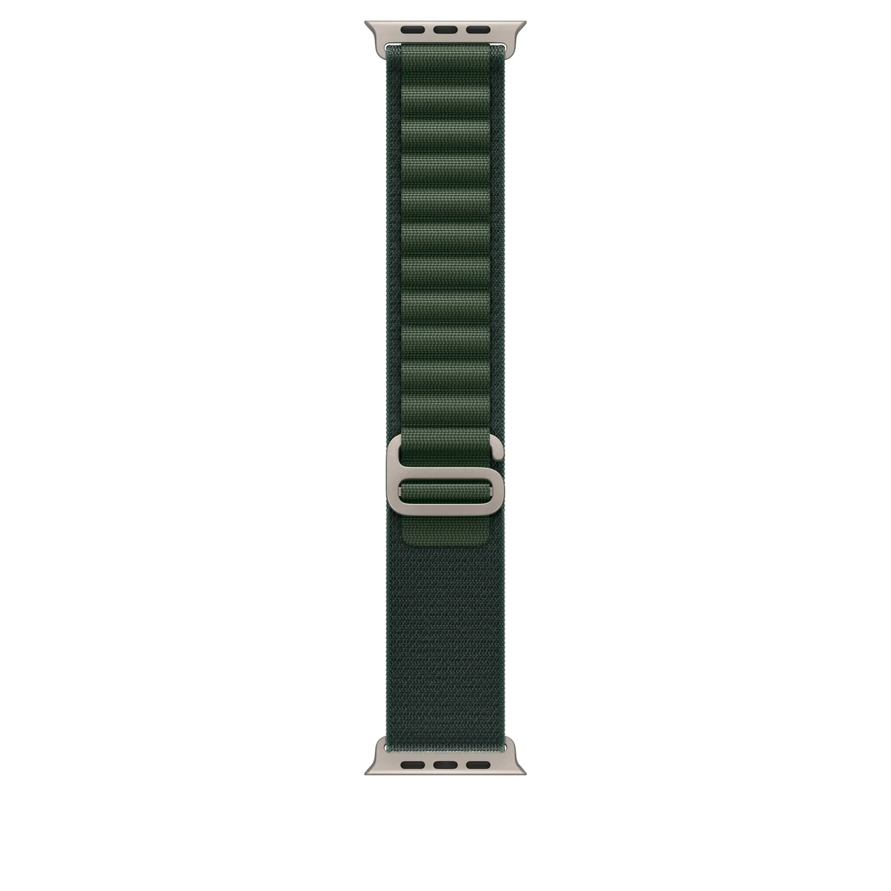 Apple Watch 49mm Alpine Loop Dark Green - Large - Natural Titanium
