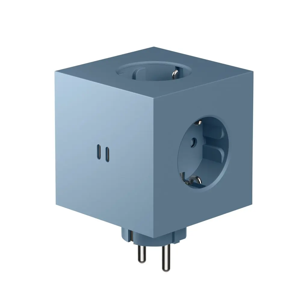 AVOLT Square2 3x Jatkojohto + 2x USB-C (30W) Shark Blue