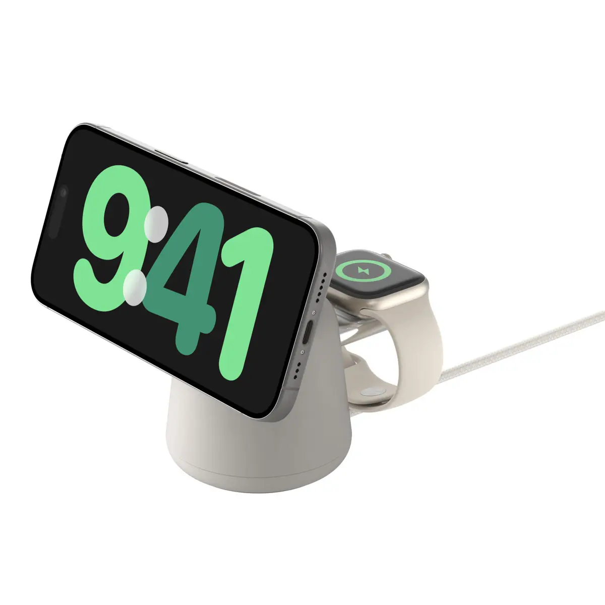 Belkin BOOSTCHARGE Pro 2-in-1 Magnetic Wireless 15W Charging Station Sand
